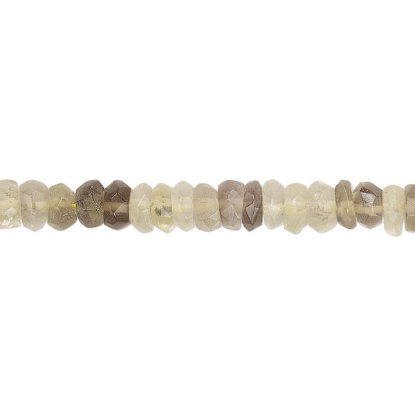 Smoky quartz / lemon quartz / quartz crystal 1pkg1, hand-cut faceted rondelle bead 12 inch 4x2mm-6x3mm image number 0