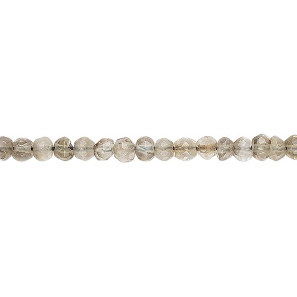 Smoky quartz 1pkg1, hand-cut faceted rondelle bead 12 inch 3x2mm-4x3mm image number 0