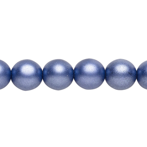 Bead, Czech glass druk, opaque satin dark purple, 10mm round. Sold per 15-1/2" to 16" strand. image number 0