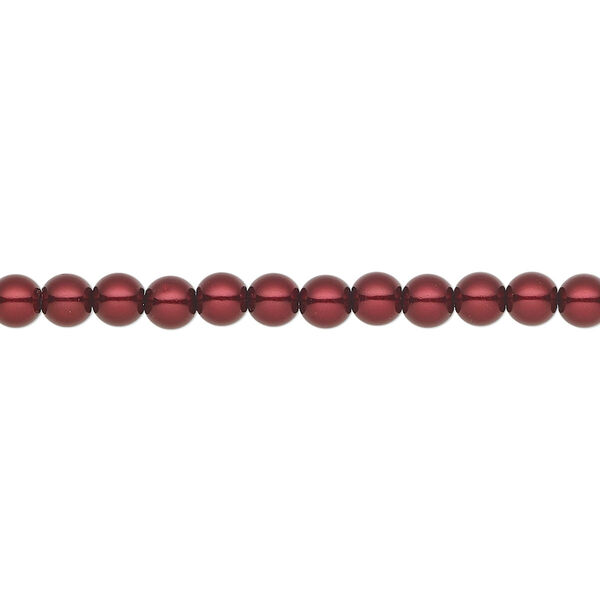 Pearl 600pk bordeaux, Preciosa Czech crystal 4mm round image number 0