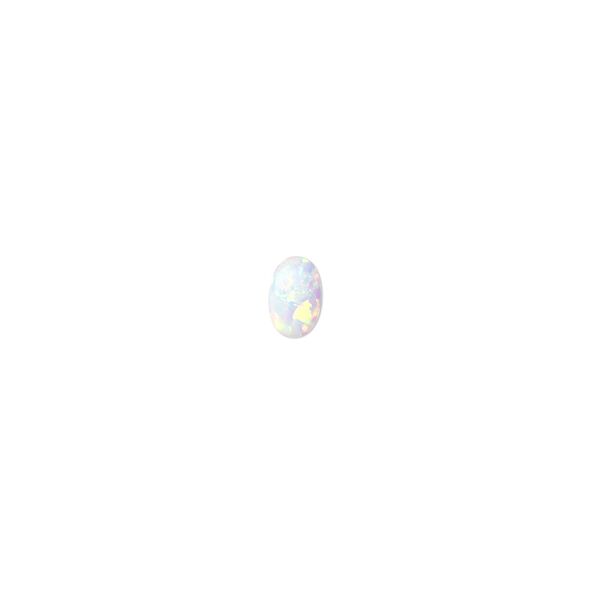 Cabochon, "opal" (silica and epoxy) (man-made), white, 6x4mm calibrated oval. Sold per pkg of 2. image number 0