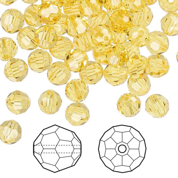 Bead 360pk light topaz, Swarovski® 6mm round 5000 image number 0