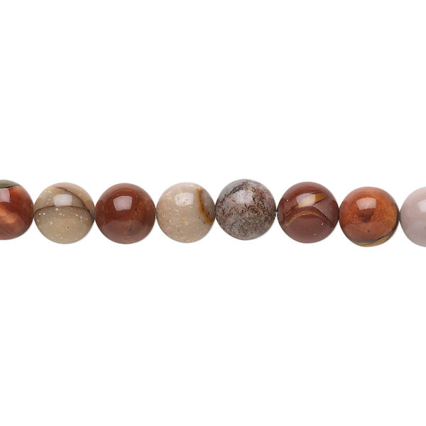 Red creek jasper 1pkg1, round bead 15.5-16 inch 6mm image number 0