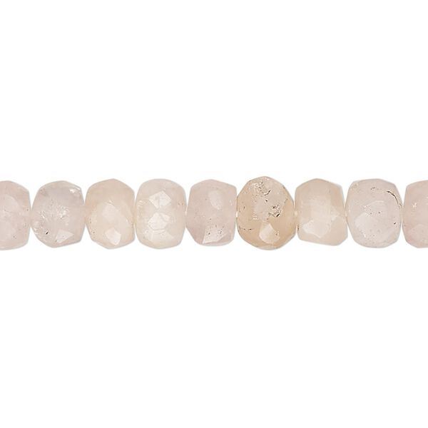 Morganite 1pkg1, hand-cut faceted rondelle bead natural 14 inch 7x3mm-7x6mm image number 0