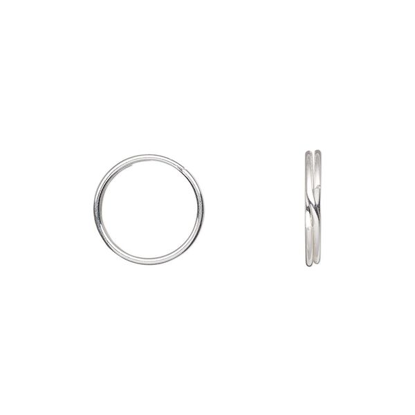 Split ring, tempered sterling silver-filled, 12mm round. Sold per pkg of 4. image number 0