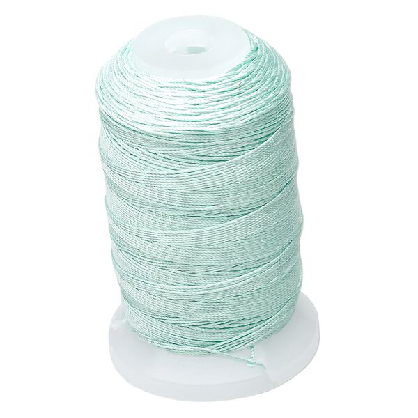 Thread, Purely Silk™, 3-ply, turquoise blue, size E. Sold per 200-yard spool. image number 0