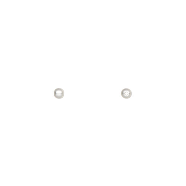 Bead, silver-plated brass with satin finish, 2.5mm round. Sold per pkg of 10. image number 0