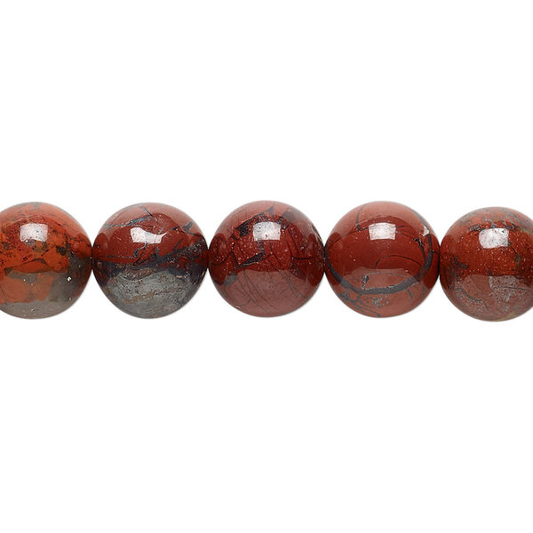 Brecciated jasper 1pkg1, round bead natural 15.5-16 inch 10mm image number 0