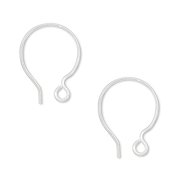 Ear wire, sterling silver-filled, 19mm French hook with open loop, 20 gauge. Sold per pkg of 5 pairs. image number 0