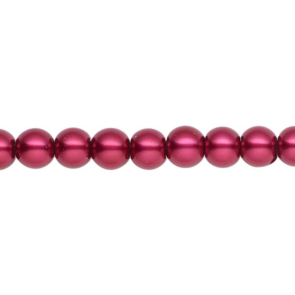 Pearl 2pk red, Celestial Crystal® 6mm round 15.5-16 inch image number 0