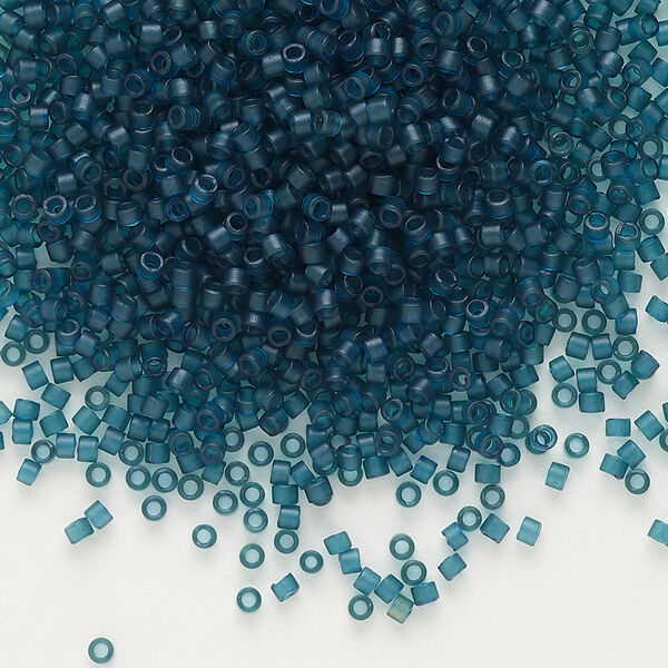 Seed bead, Delica®, glass, pkg/250g, #11 round, translucent matte dark teal light topaz (DB-0788). image number 0