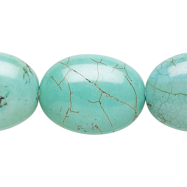 Magnesite 1pkg1, puffed oval bead 15.5-16 inch 22x17mm-26x22mm image number 0