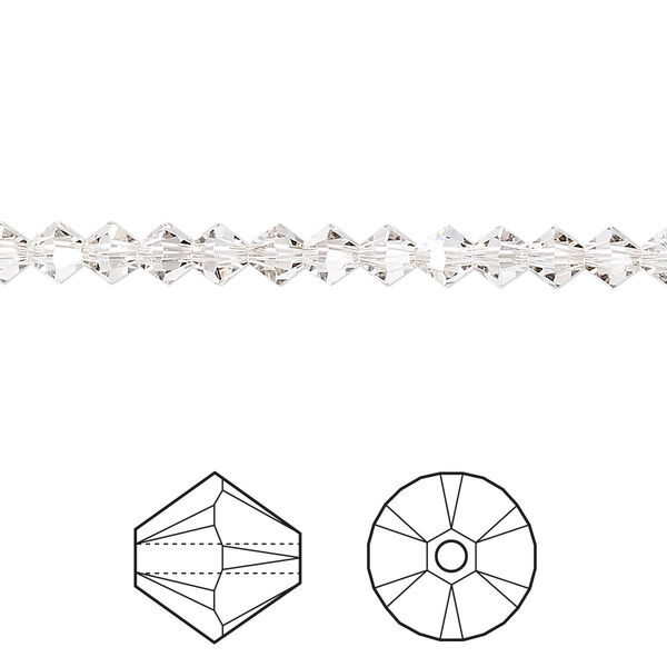 Bead 48pk crystal silver shade, Crystal Passions® 4mm bicone 5328 image number 0