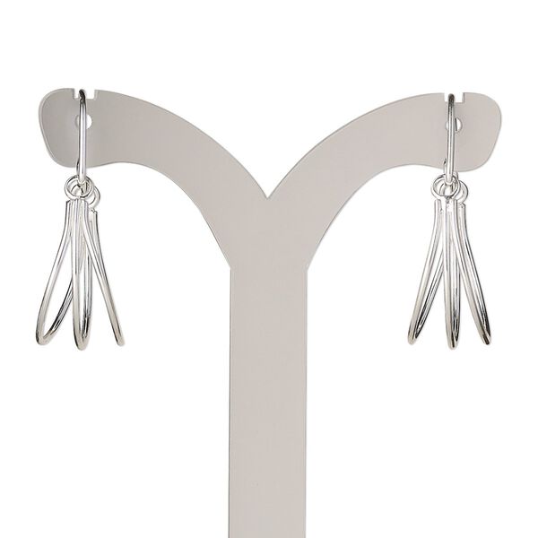 Earring, Create Compliments®, sterling silver, 27.5mm, 21 gauge. Sold per pair. image number 0