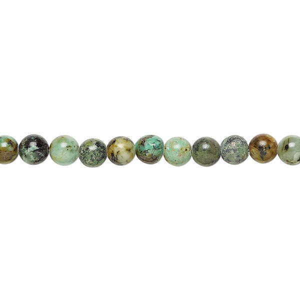 African "turquoise" 1pkg1, round bead 15.5-16 inch 4mm image number 0