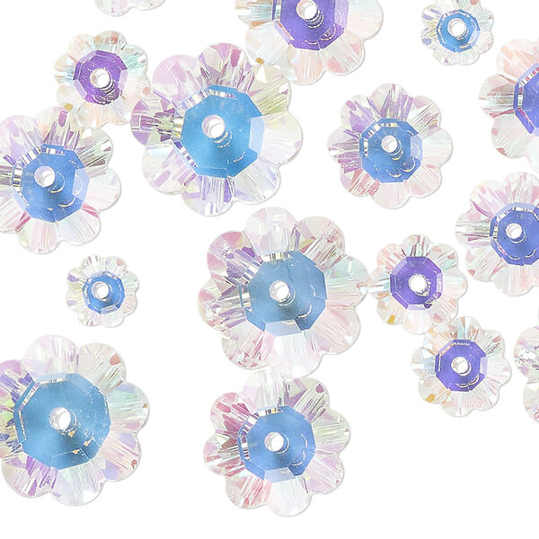Margarita assortment 20pk crystal AB, Celestial Crystal® 6-14mm flower bead image number 0