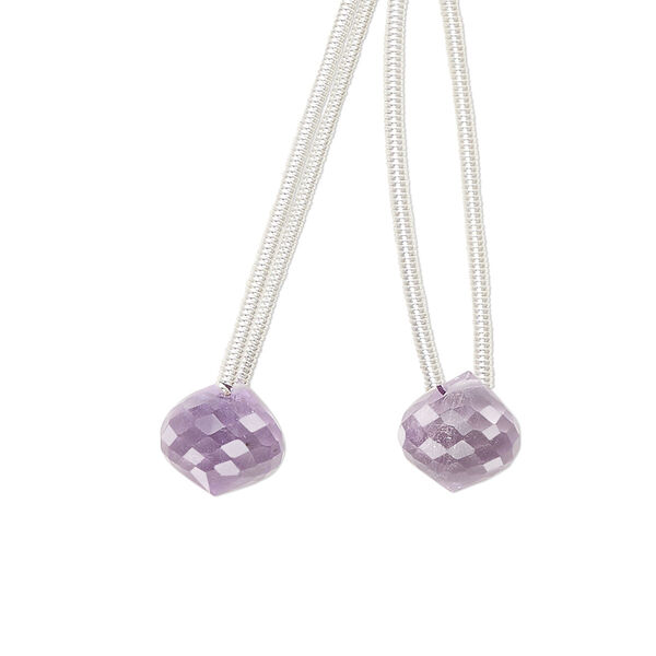 Amethyst 1pkg2, hand-cut top-drilled faceted drop bead natural 8.5x8mm image number 0