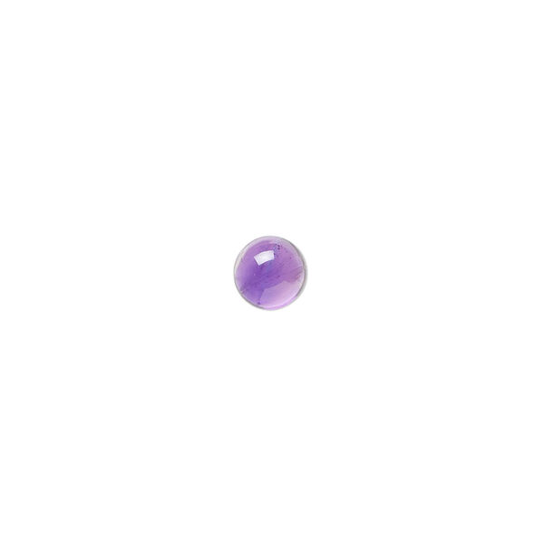 Amethyst 1pkg6, hand-cut calibrated round cab natural B grade, 6mm image number 0
