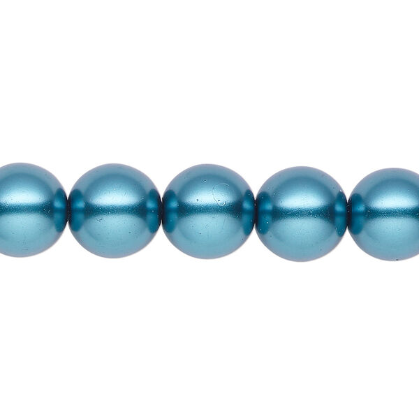 Pearl 2pk teal, Celestial Crystal® 10mm round 15.5-16 inch image number 0