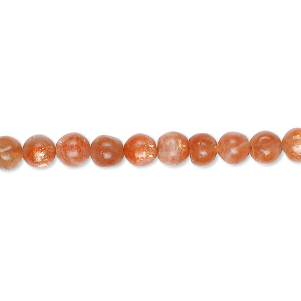 Sunstone 1pkg1, hand-cut round bead 15.5-16 inch 5mm image number 0