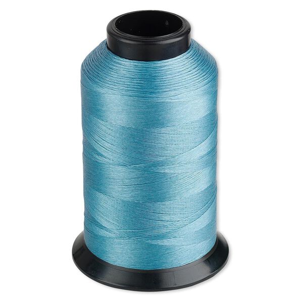 Thread, Nymo®, nylon, turquoise blue, size D. Sold per 3-ounce spool. image number 0