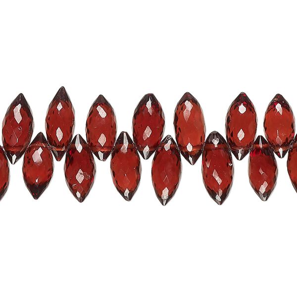 Garnet 1pkg1, hand-cut top-drilled faceted marquise bead natural 8 inch 8x4mm-11x5mm image number 0