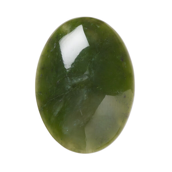 Nephrite jade 1pkg1, calibrated oval cab natural B grade, 30x22mm image number 0