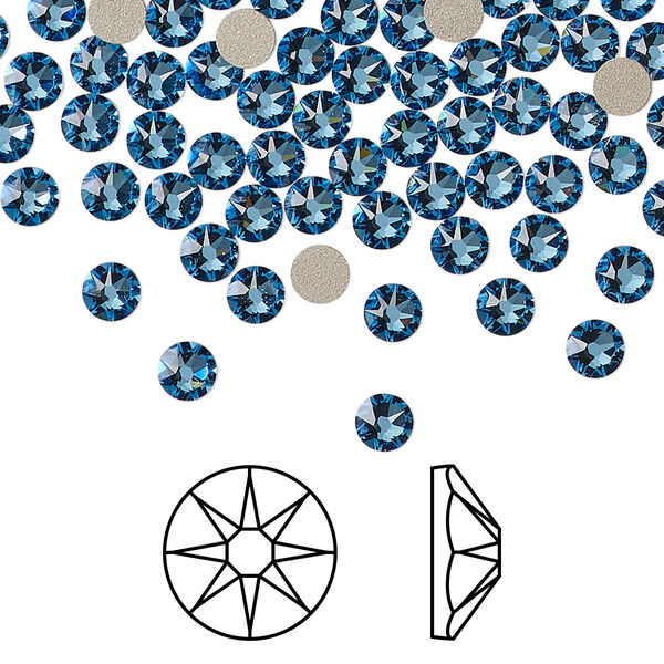 Flat back 144pk cool blue foil back, Crystal Passions® Regenerated 3.8-4mm rose round SS16 2088 image number 0