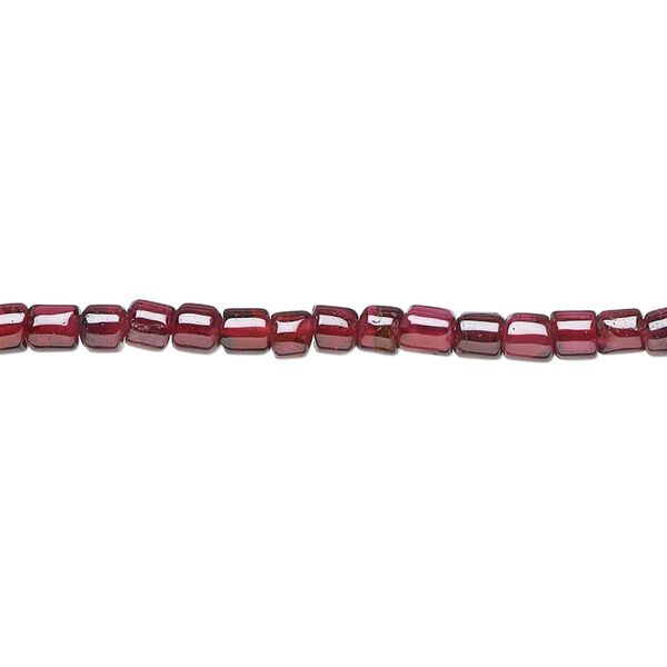 Garnet 1pkg1, hand-cut tube bead 15.5-16 inch 3mm image number 0