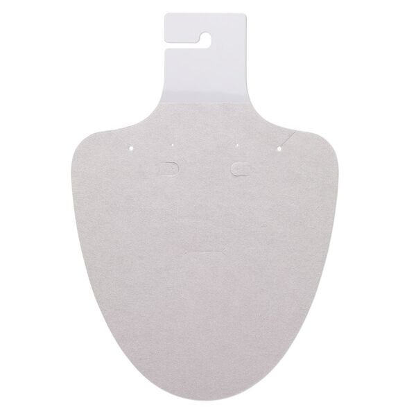 Necklace / earring card, flocked plastic, grey, 9-1/2 x 6-1/2 inches. Sold per pkg of 10. image number 0