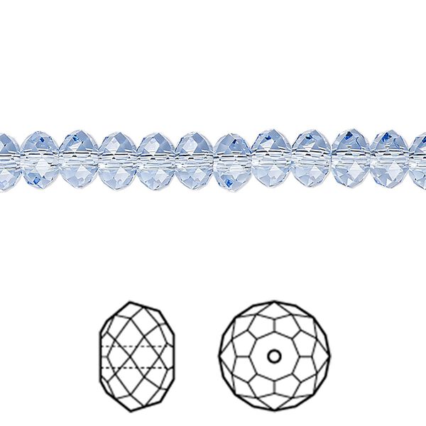 Bead 12pk light sapphire, Crystal Passions® 6x4mm rondelle 5040 image number 0