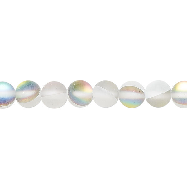 Bead, iridescent glass, translucent matte clear vitrail, 6mm round. Sold per 15-1/2" to 16" strand. image number 0