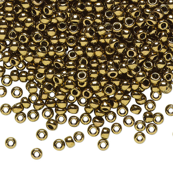 Seed bead, TOHO BEADS®, glass, pkg/7.5g, #8 round, opaque antique bronze (TR-08-223). image number 0