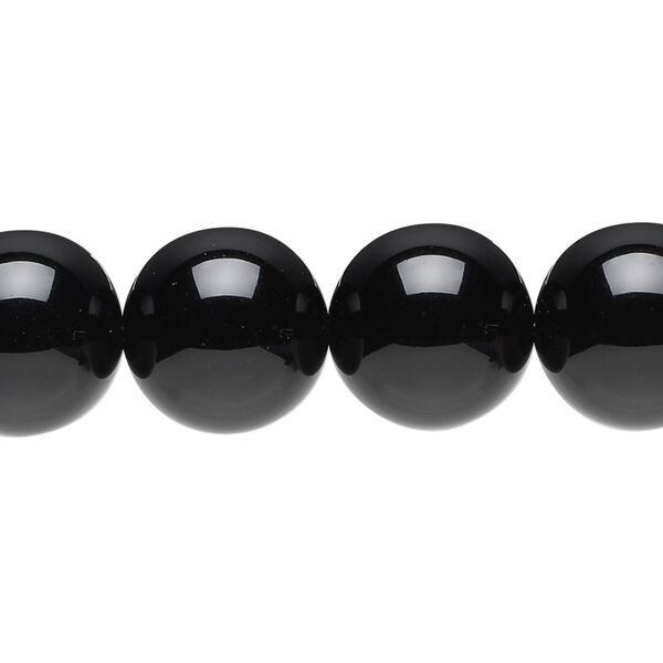 Black onyx 1pkg1, round bead 15.5-16 inch 14mm image number 0
