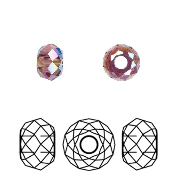 Bead 4pk amethyst shimmer 2X, Crystal Passions® 8x5.3mm briolette XL hole 5042 image number 0