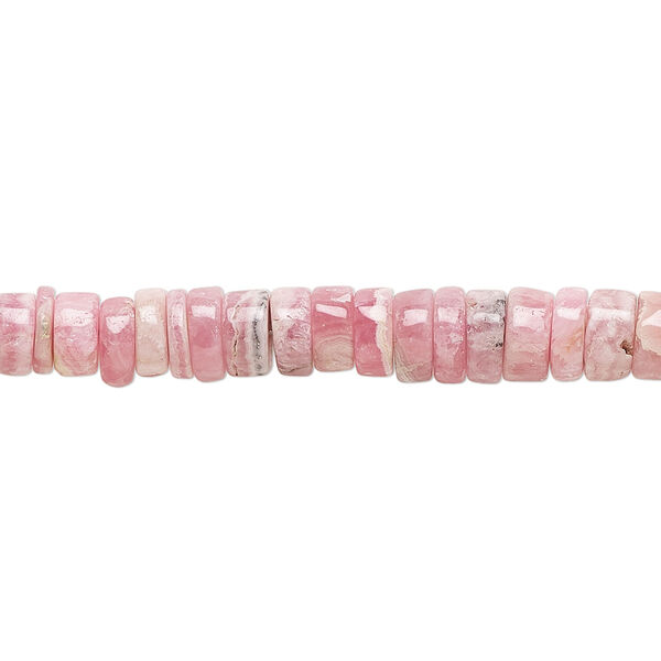 Rhodochrosite 1pkg1, hand-cut rondelle bead natural 8 inch 4x1mm-6x3mm image number 0