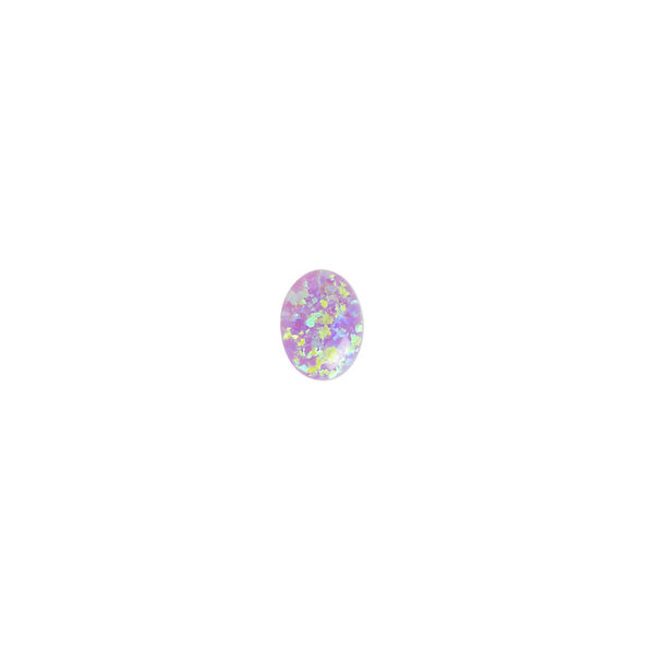 Cabochon, "opal" (silica and epoxy) (man-made), lavender, 8x6mm calibrated oval. Sold individually. image number 0