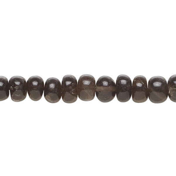 Smoky quartz 1pkg1, hand-cut rondelle bead 14 inch 6x4mm-7x5mm image number 0
