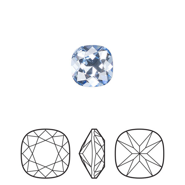 Fancy stone 2pk light sapphire foil back, Preciosa MAXIMA Czech crystal rhinestone 10mm cushion square image number 0