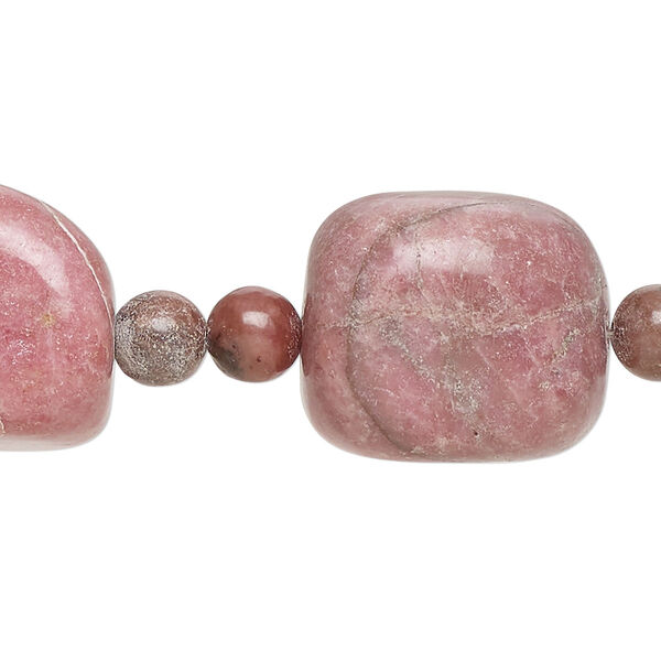 Rhodonite 1pkg1, nugget / round bead natural 6 inch medium / 6mm image number 0