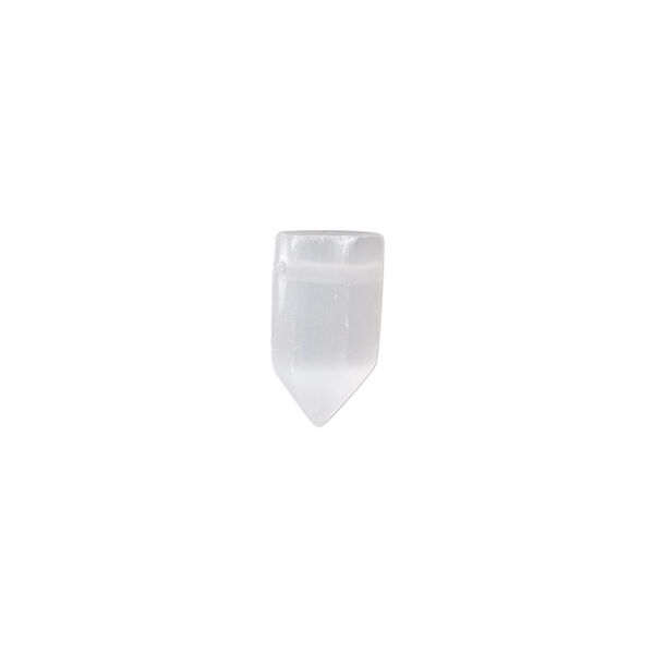 Selenite 1pkg1, hand-cut top-drilled faceted point bead B grade, 11x5mm-12x6mm image number 0