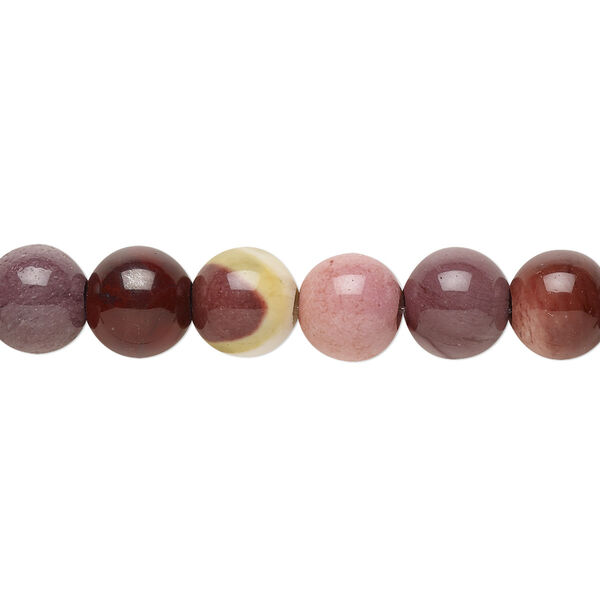 Bead, moukaite jasper (natural), 8mm round, B grade, Mohs hardness 6-1/2 to 7. Sold per pkg of 10. image number 0