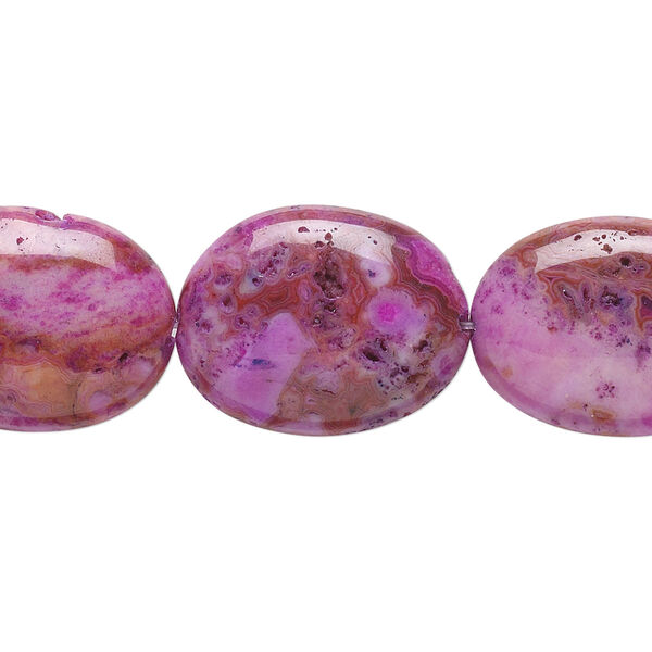 Crazy lace agate 1pkg1, puffed oval bead B grade, 15.5-16 inch 20x15mm image number 0