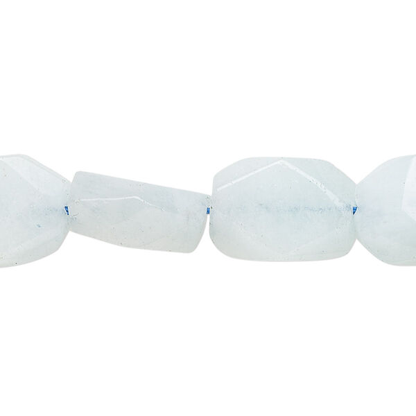 Aquamarine 1pkg1, faceted flat nugget bead 15.5-16 inch small image number 0