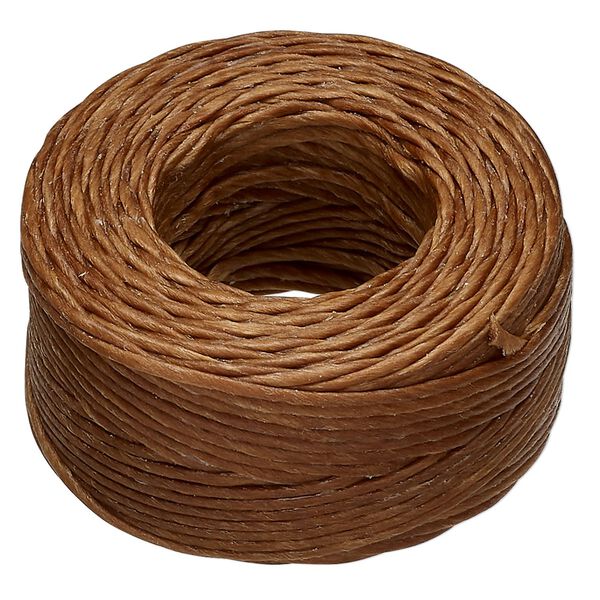 Thread, Hemptique®, polyester, pkg/25 yards, brown, 1mm smooth. image number 0