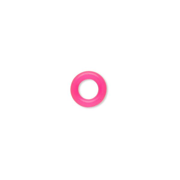 Component, Oh! Ring™, silicone, neon pink, 9mm round with 5mm hole. Sold per pkg of 300. image number 0