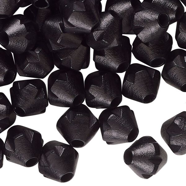 Bead, wood (dyed), black, 10mm bicone. Sold per pkg of 250. image number 0