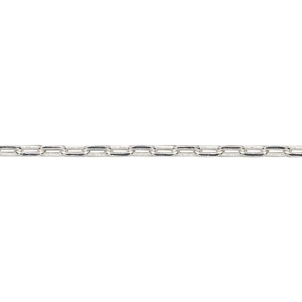 Chain, silver-plated brass, 2.3mm paperclip. Sold per pkg of 5 feet. image number 0