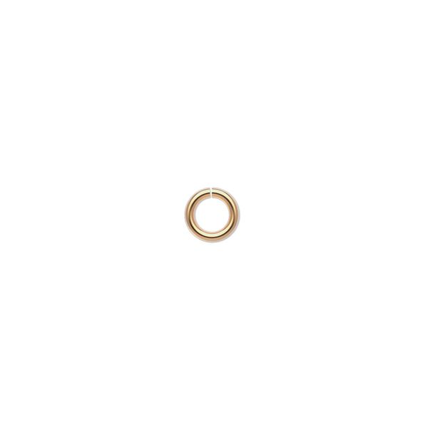 Jump ring, 14Kt gold-filled, 5.5mm round, 3.5mm inside diameter, 18 gauge. Sold per pkg of 20. image number 0