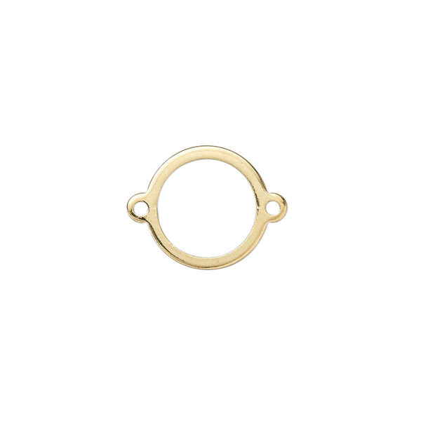 Link, gold-plated brass, 13mm open round. Sold per pkg of 20. image number 0
